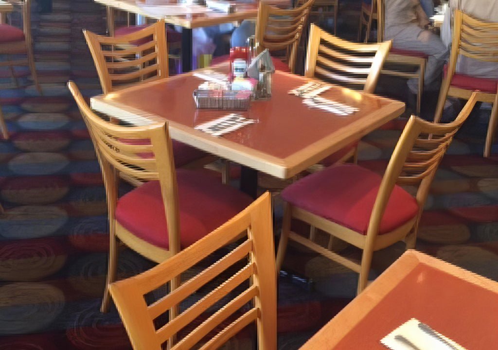 Custom restaurant chairs at Sherman's Deli & Bakery