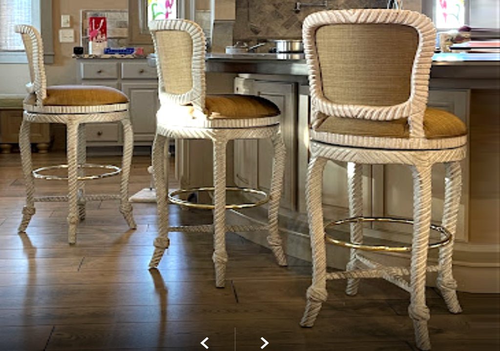 Rope Swivel Barstools in a Natural Finish - Sigla Furniture