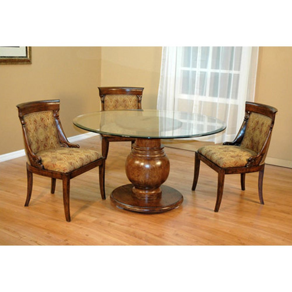 5 Piece Dolphin Dining Set Glass Top_S653SET-1_1