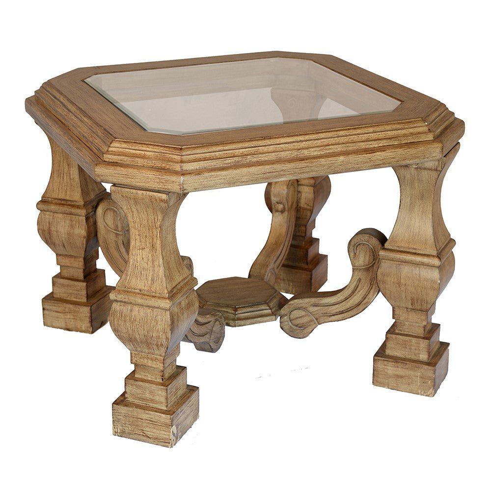 Clean Transitional Glass Top End Table S1020ET - 1_S1020ET-1_1