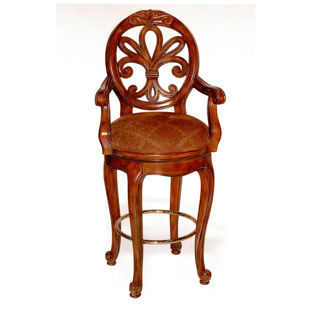 Loraine Motif Back Swivel Arm Barstool Furniture_T58BA_1
