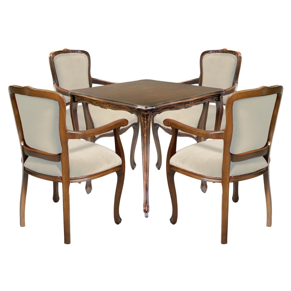 Vintage French Louis XV Game Table Set_S893SET