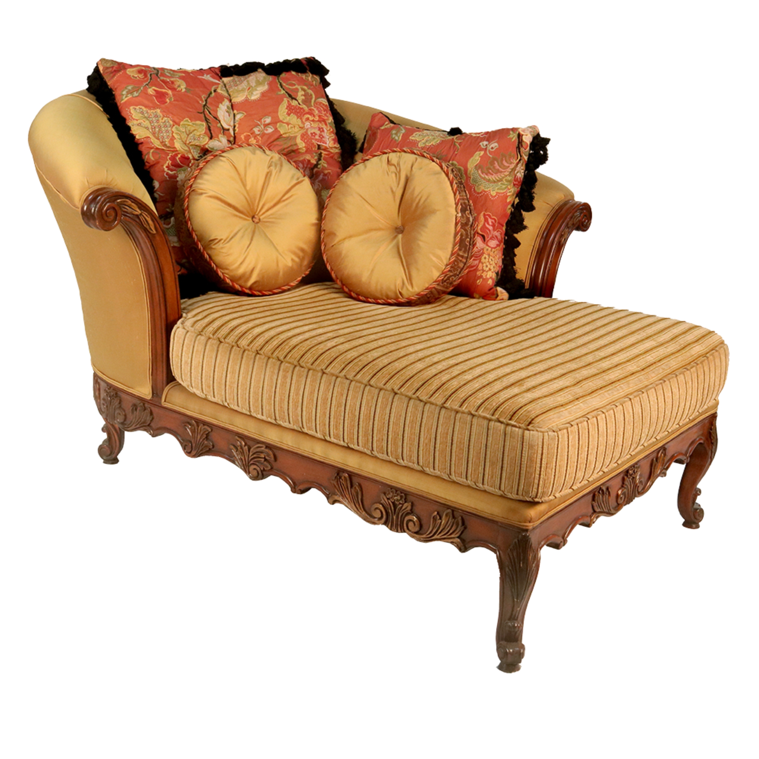 Elegant Chaise Lounge with Decorative Pillows
